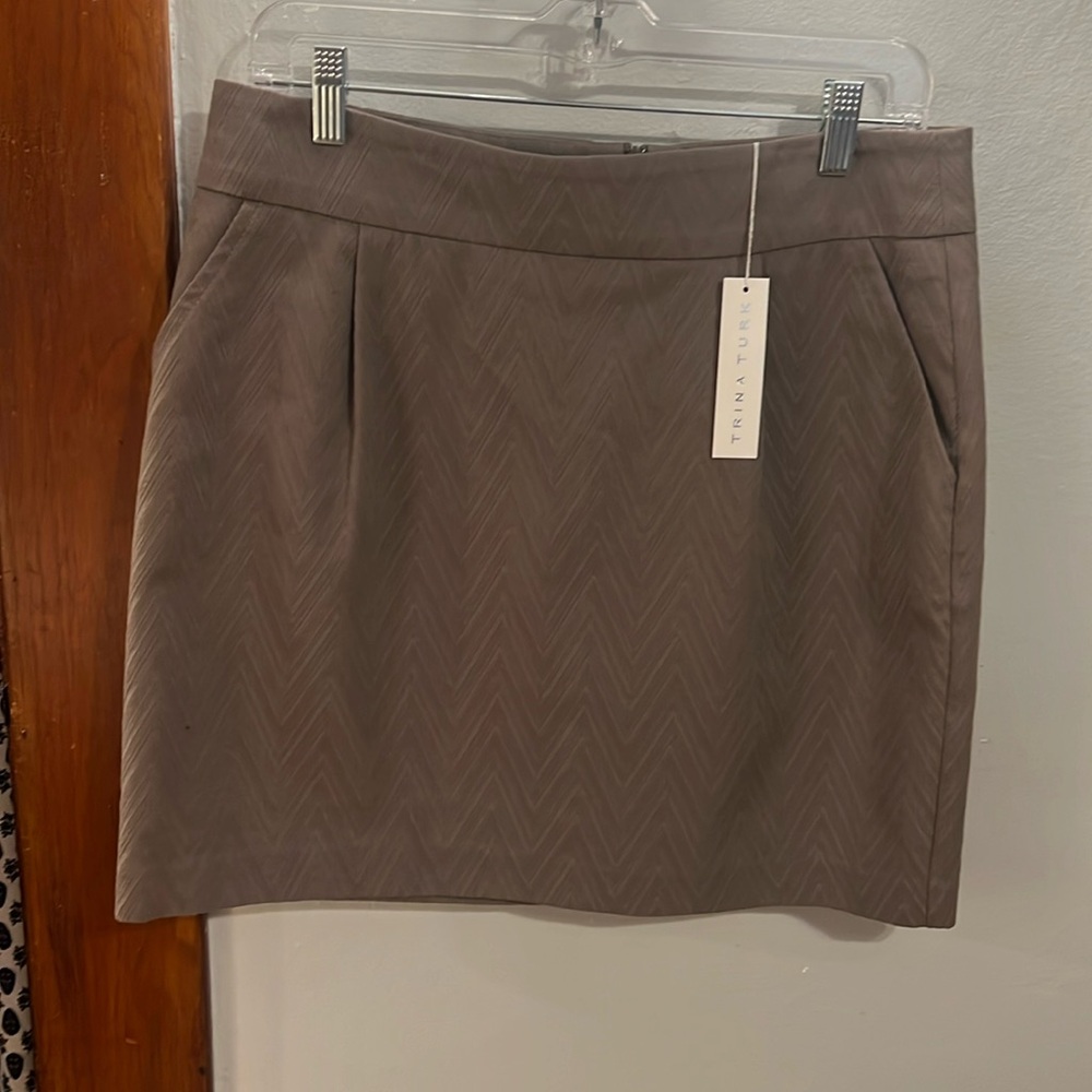 Trina Turk Brown Mini Skirt Size 12 New With Tag